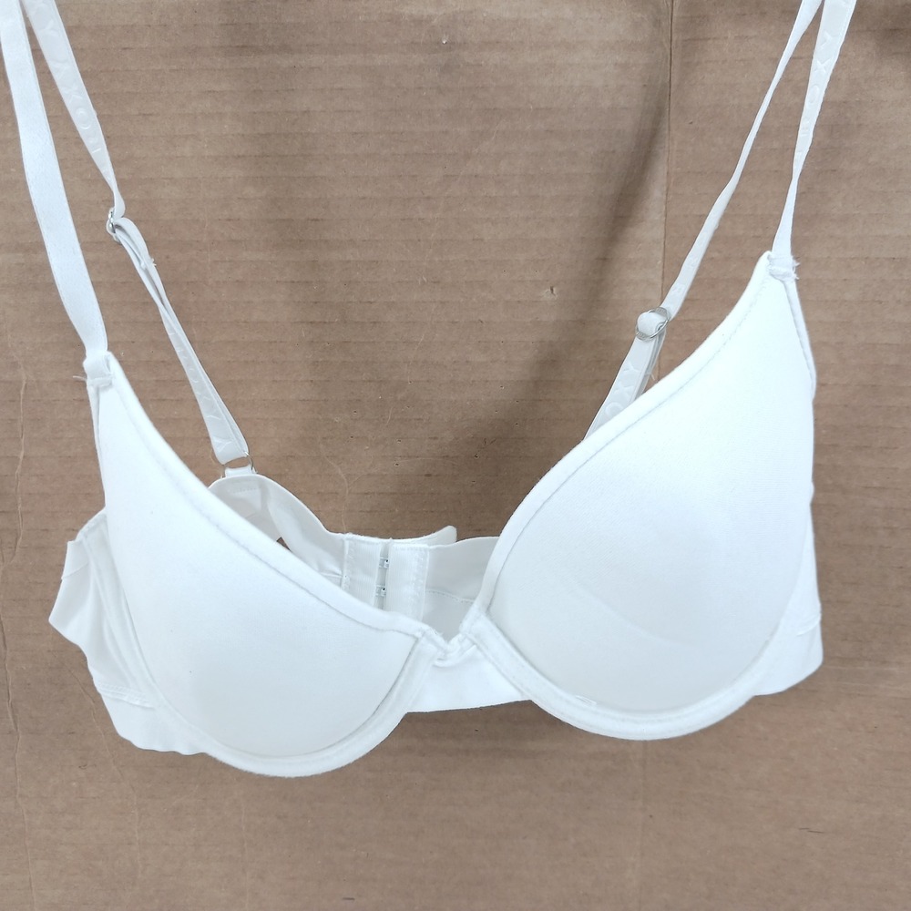 Roxy White Underwire Padded Bra Adjustable Logo Straps Style 7382-49 34B